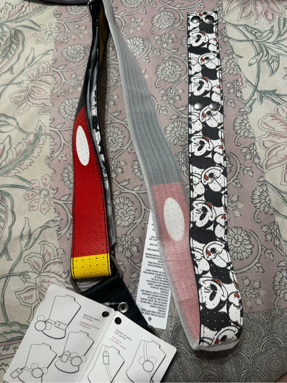 Disney Parks Mickey Mouse Convertible Bag Strap Disney Pins Gear | NWT